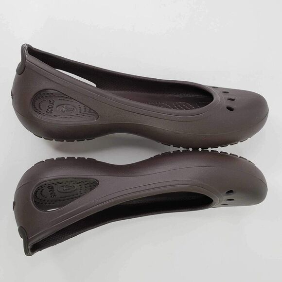 Crocs Ballet Flat Women's Kadee Brown Slip On Comfort Casual Work Size 6 - Picture 6 of 9